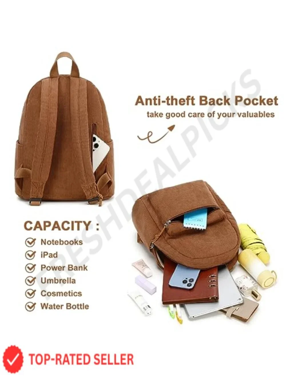 Water-resistant Mini Backpack Purse for Women Girls Travel School Daypack with